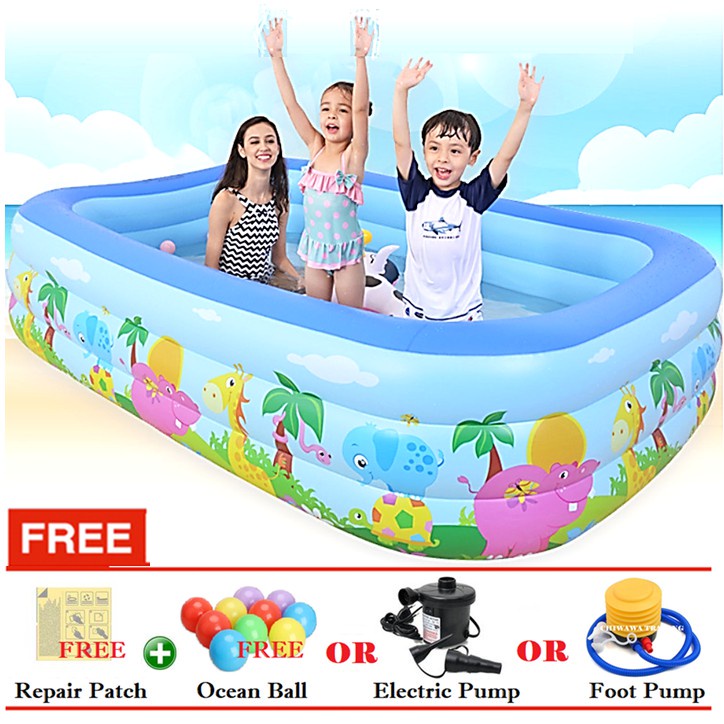 57118 JILONG Inflatable Ring Swimming Pool Safe PVC Bath Basin KOLAM ...