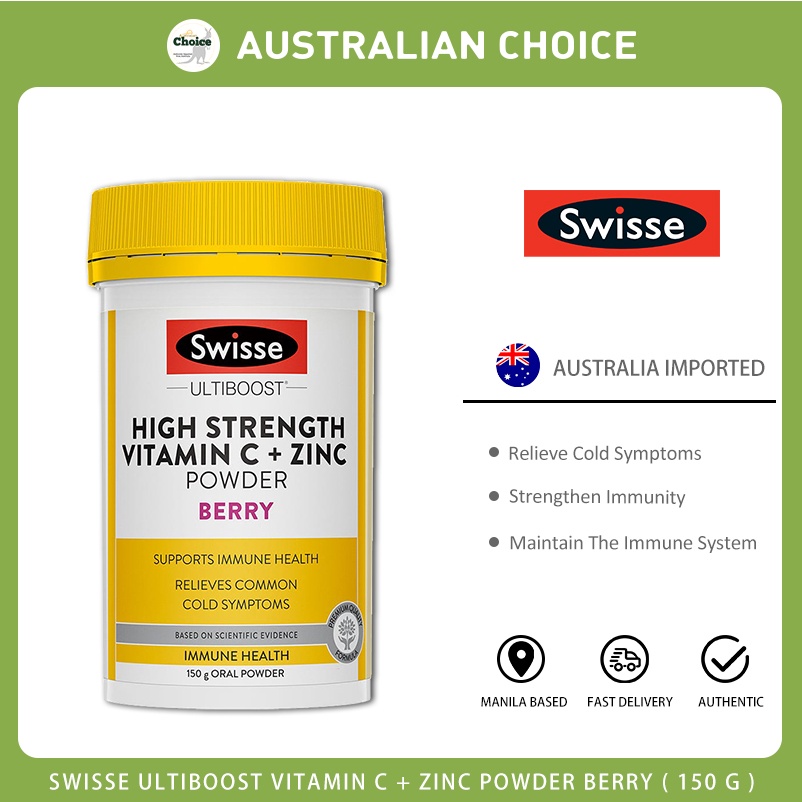 Swisse Ultiboost High Strength Vitamin C + Zinc Powder 150g. Oral