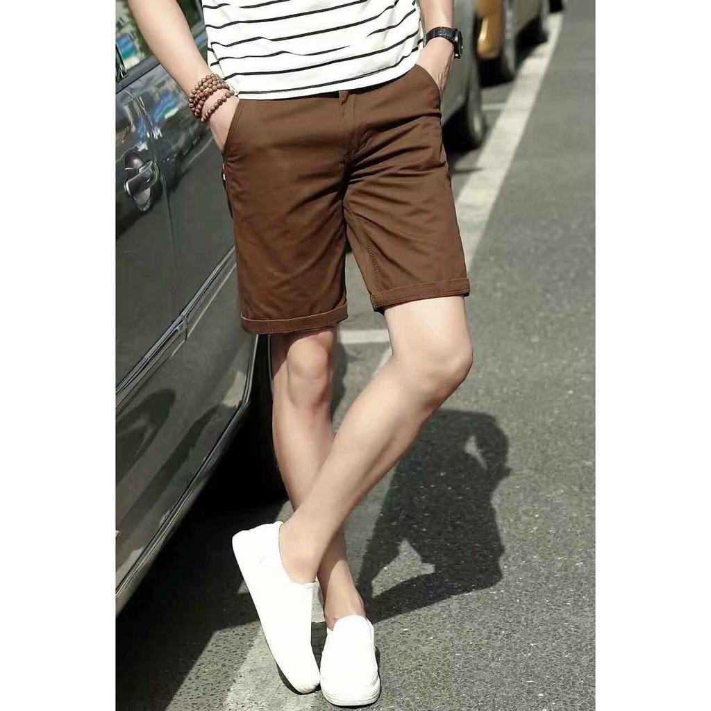 New Korean Fashions style Plain 4 pockets shorts for men w/belt.REALMAN ...