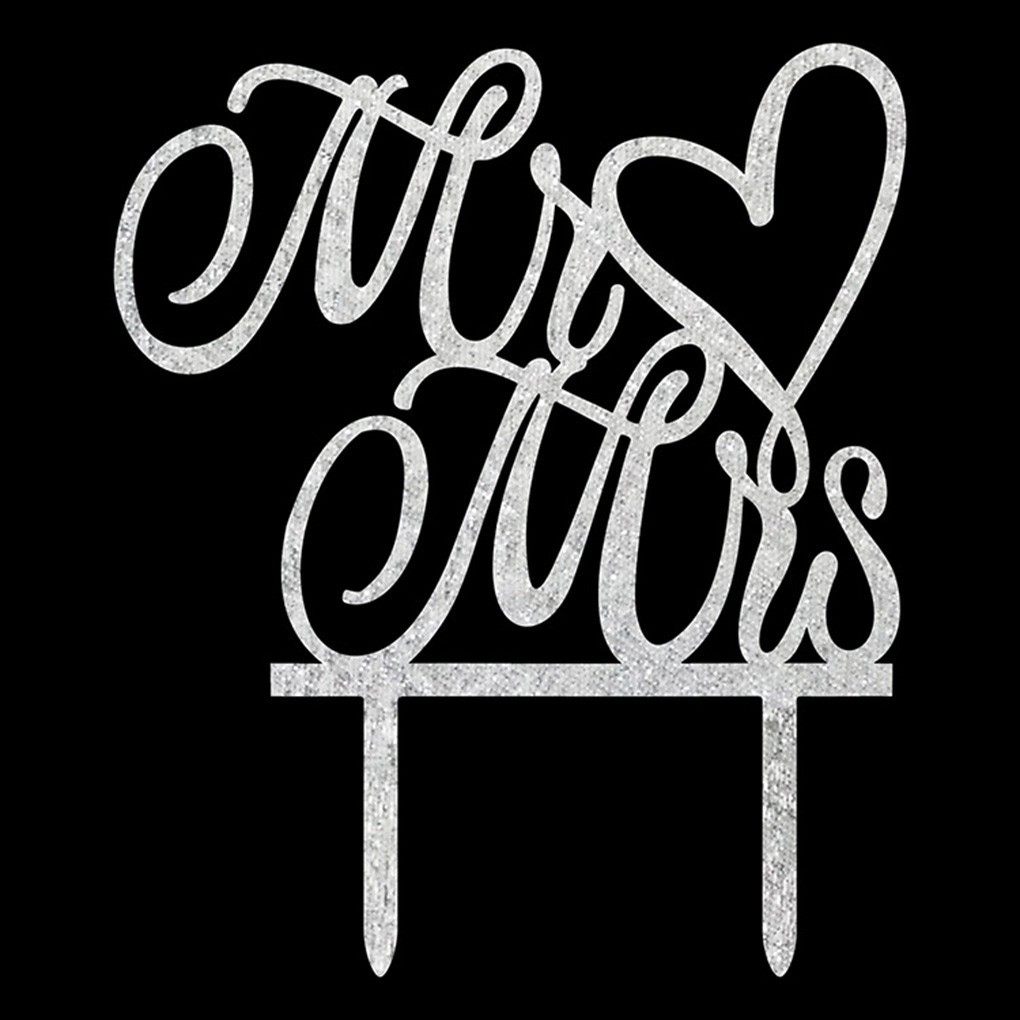 Acrylic Mr and Mrs Sign Bride And Groom Cake Topper Gold for Wedding ...