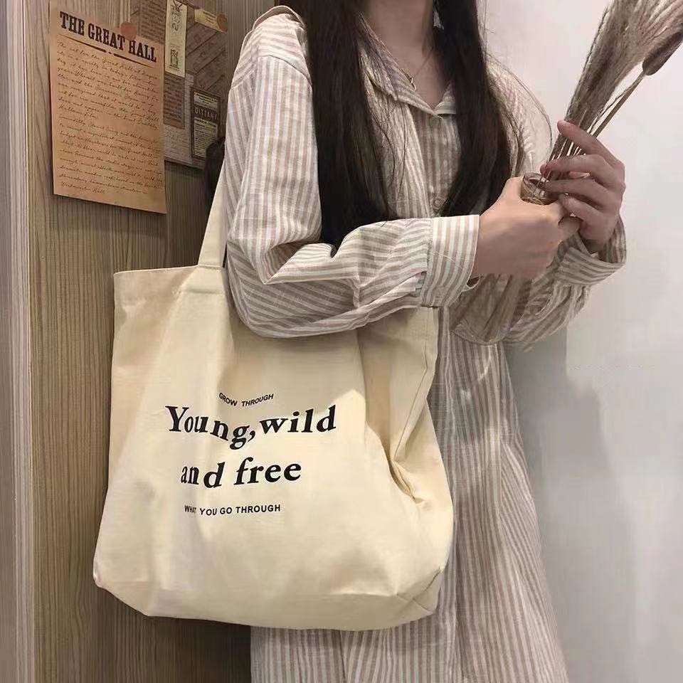 Korean style women's canvas bag Fashion tote bag | Shopee Philippines