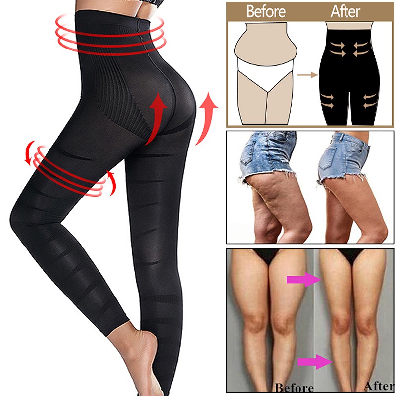 Leg Slimming Body Shaper Anti Cellulite Compression Leggings High