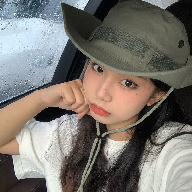 Cowboy Pot Hat Solid Color Outdoor Fishing Knight Hat Korean Hats ...