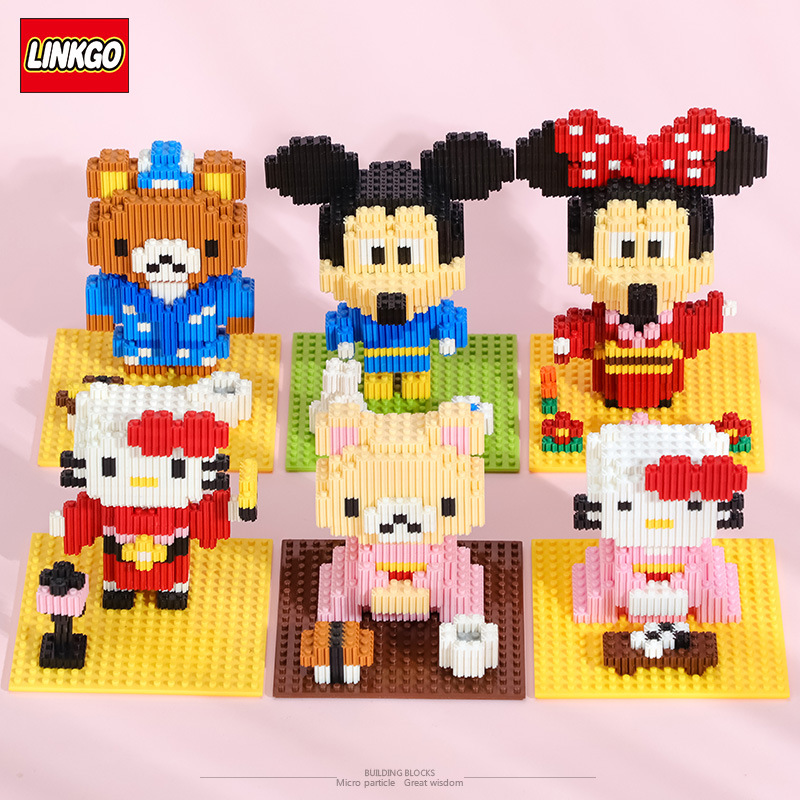 Linkgo Connection Blocks Cartoon Japanese Style Mickey Building Toys