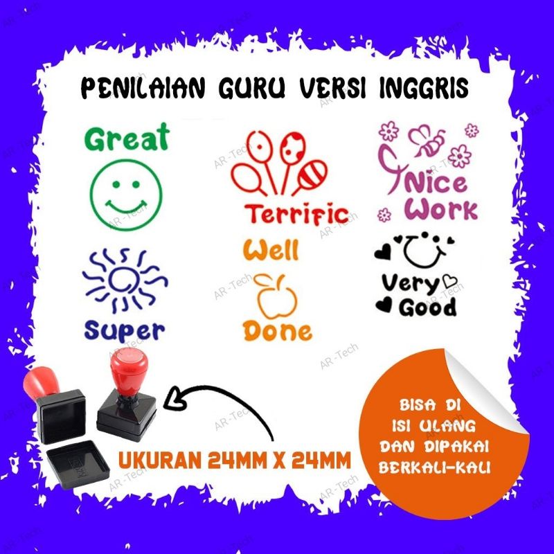 Paud/tk/sd Teacher Assessment Reward Stamp (Uk) | Shopee Philippines