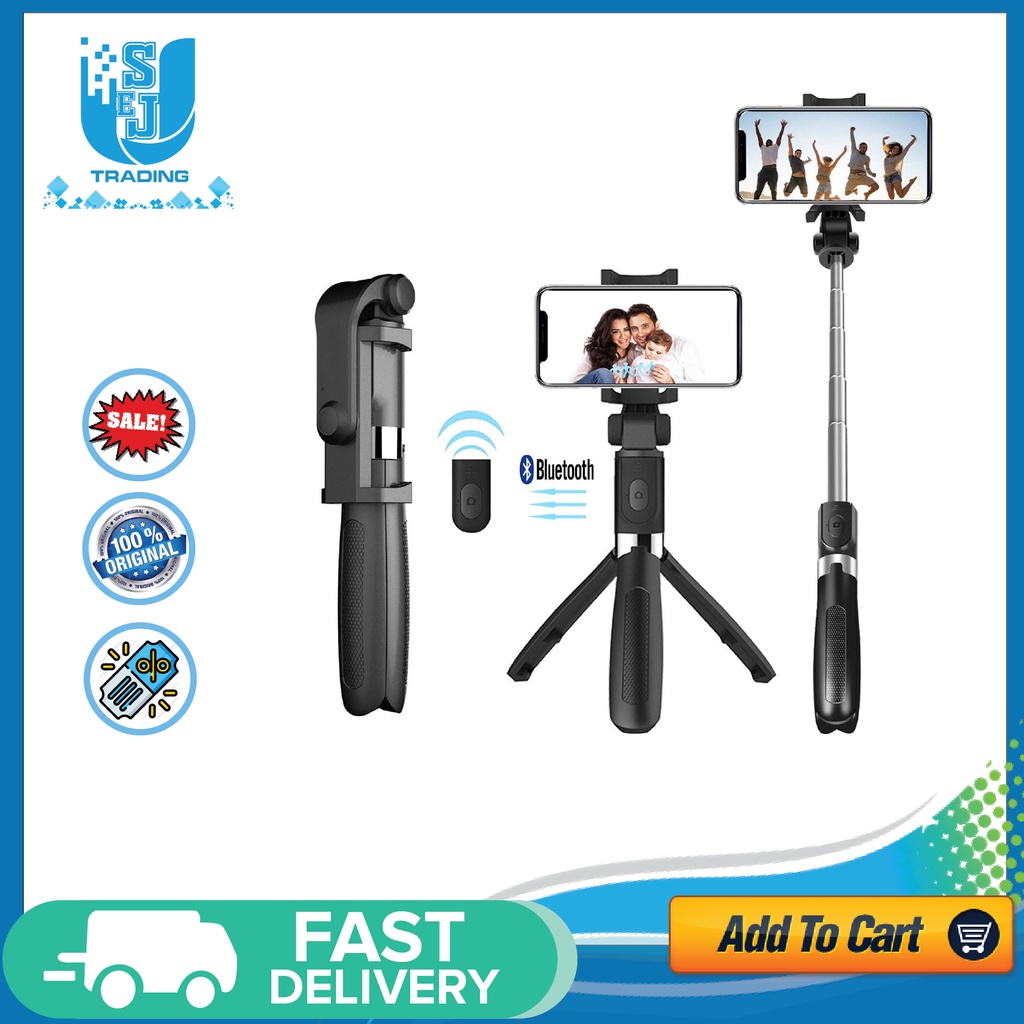 L01 2 in 1 Selfie Stick Tripod Bluetooth Selfie Stand with Remote ...