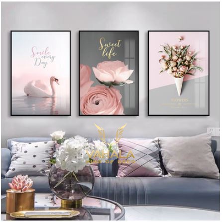 Hanging picture set of 3 pictures Vahala Code TRB005 | Shopee Philippines