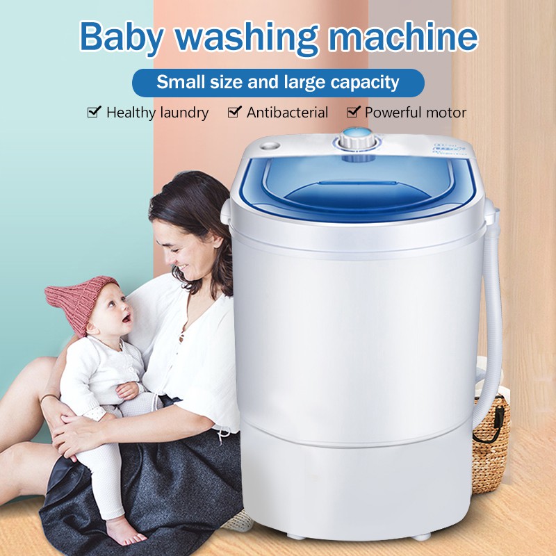 Mini washing machine with spin outlet dryer