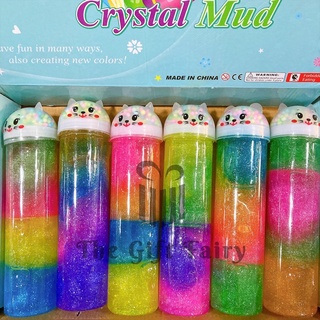 Cat Bear rainbow Glitter Tube Slime with Ball Foam Big (1pc/qty ...