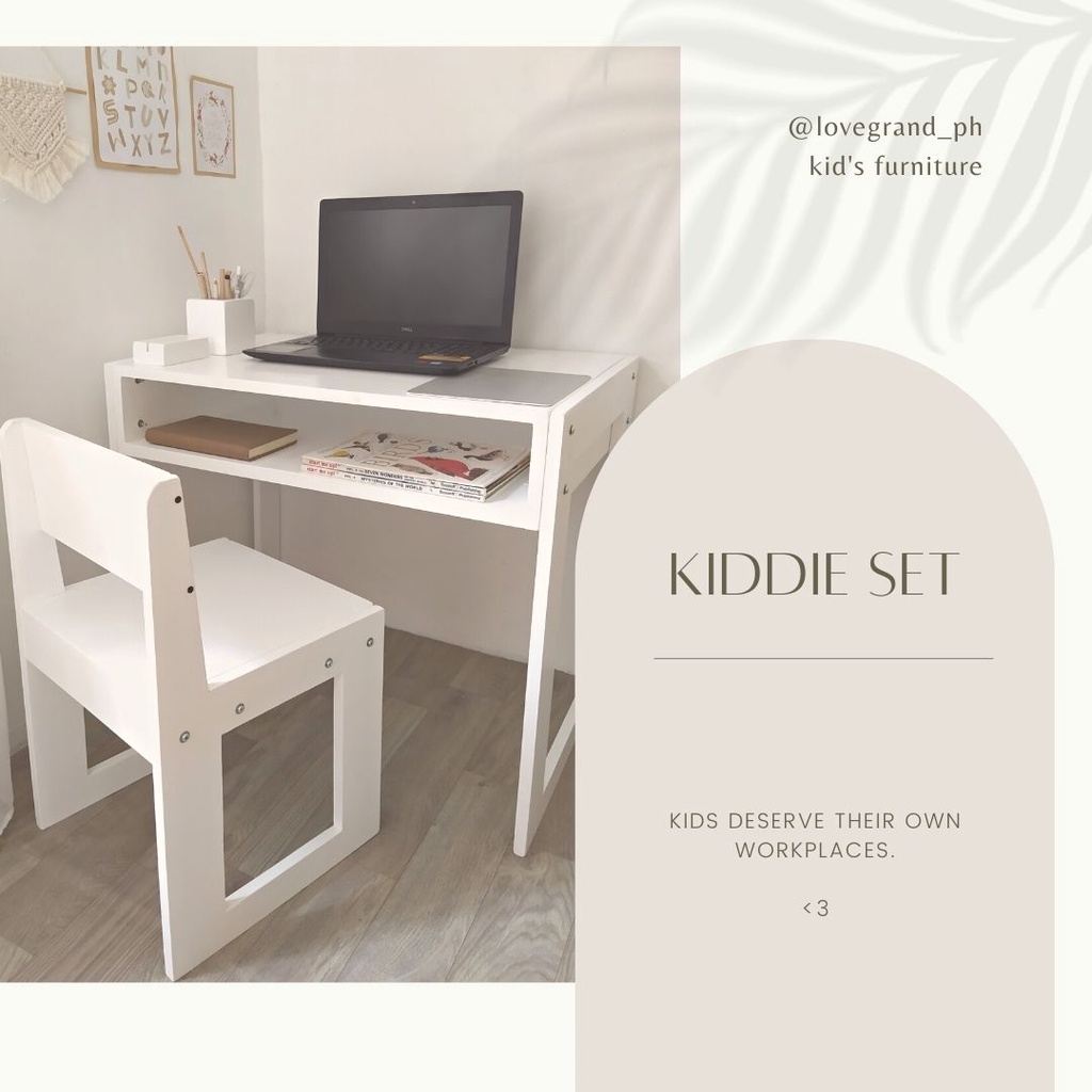 Wooden Kiddie Table and Chair Set Study Table with Storage Shopee