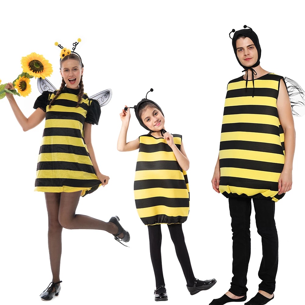 COD Halloween Kids Adult Cute Honey Bee Costume Parent-child Fancy ...