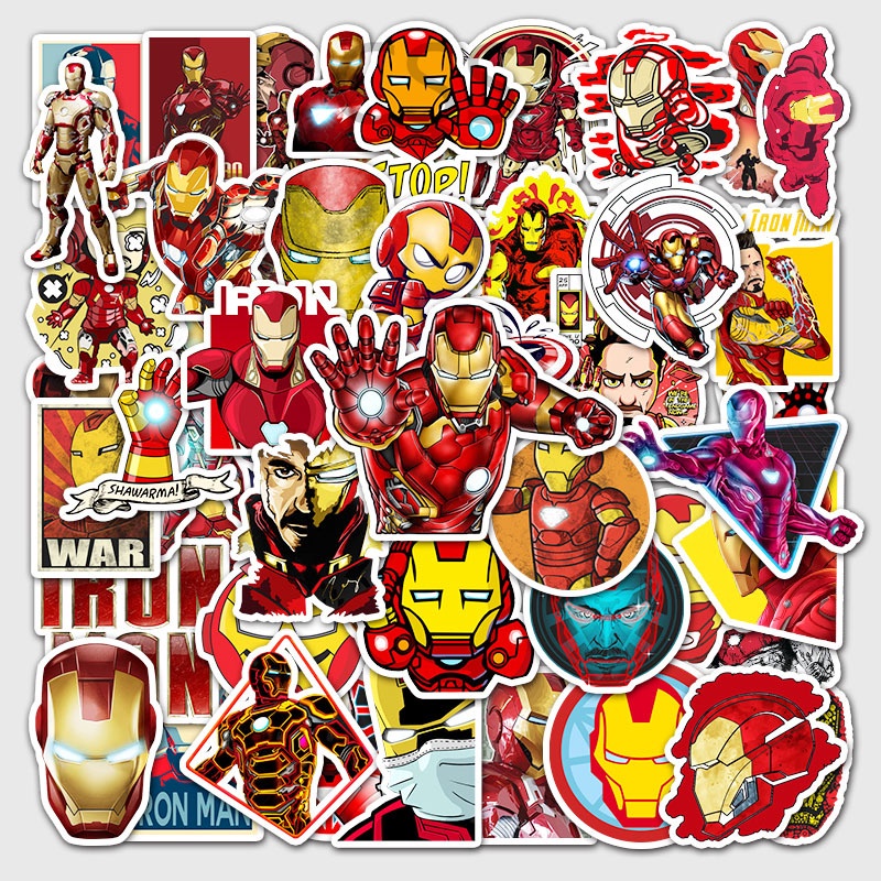 CSS.50Pcs/Set Iron Man Cartoon Graffiti Waterproof Sticker DIY Notebook ...