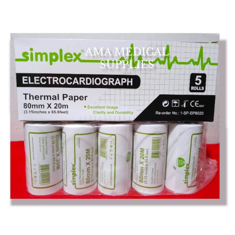 ECG PAPER/ELECTROCARDIOGRAPH (50mm x 30m 5 rolls) (80mm x 20m 5 rolls) Shopee Philippines