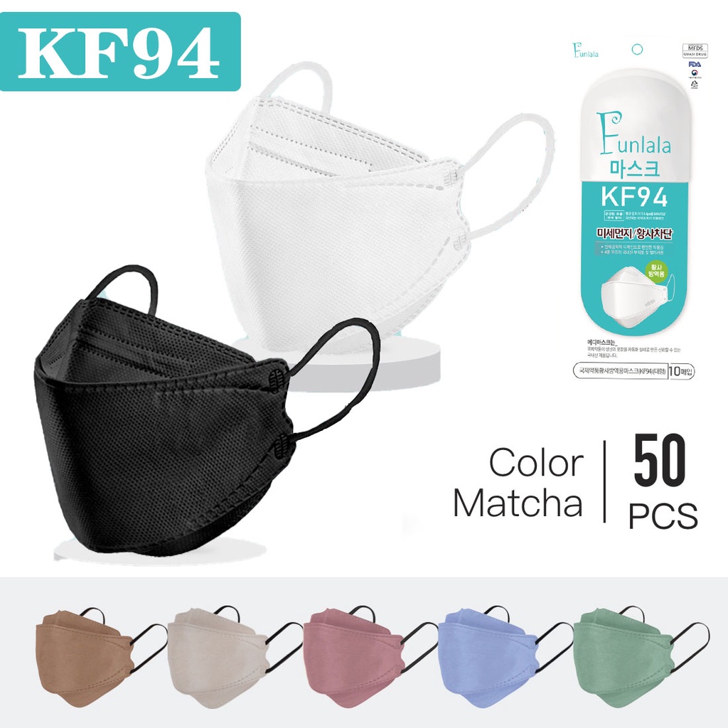 XUNDD KF94 mask 50pcs Original Korean Adult Mask 4ply 3D Face mask FDA