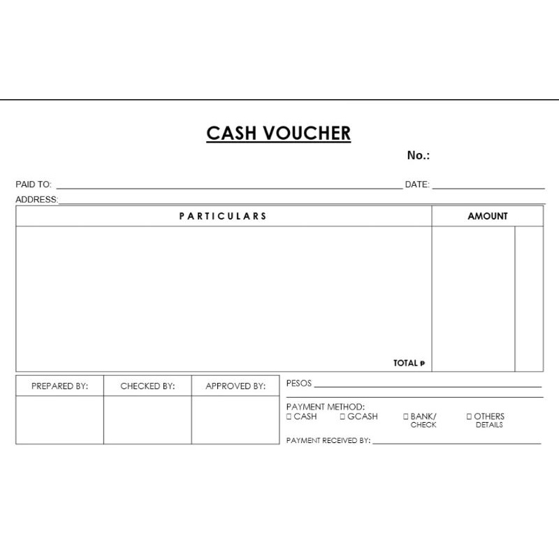 CARBONIZED GENERIC PAYMENT VOUCHER, CASH VOUCHER, CHECK VOUCHER ...