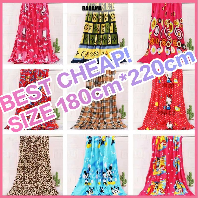 (Random Color)MFORTER Double/kumot/habol Pranela 100%cotton Blanket ...