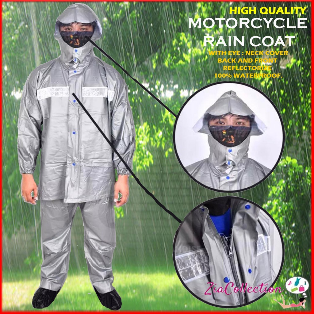 Silver titanium raincoat rubberized Thick Raincoat motorcycle rain coat