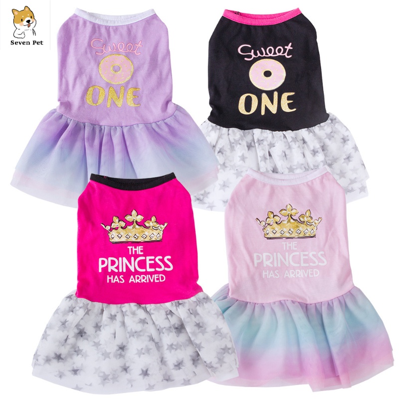 Sweet Dog Princess Dress for Shih Tzu Female Summer Mesh Puppy Skirt