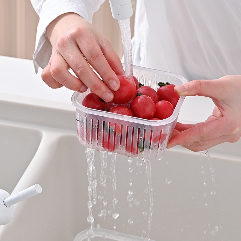 Jar Box Strainer Drain Storage Container Onion Fruit Vegetable Chilli ...