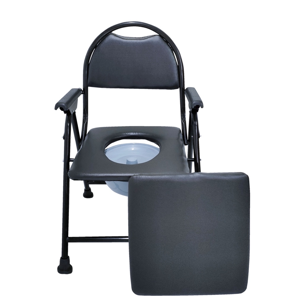 SURRMED BLACK COMMODE CHAIR WITH SEAT ( WITH FOAM ) Shopee Philippines