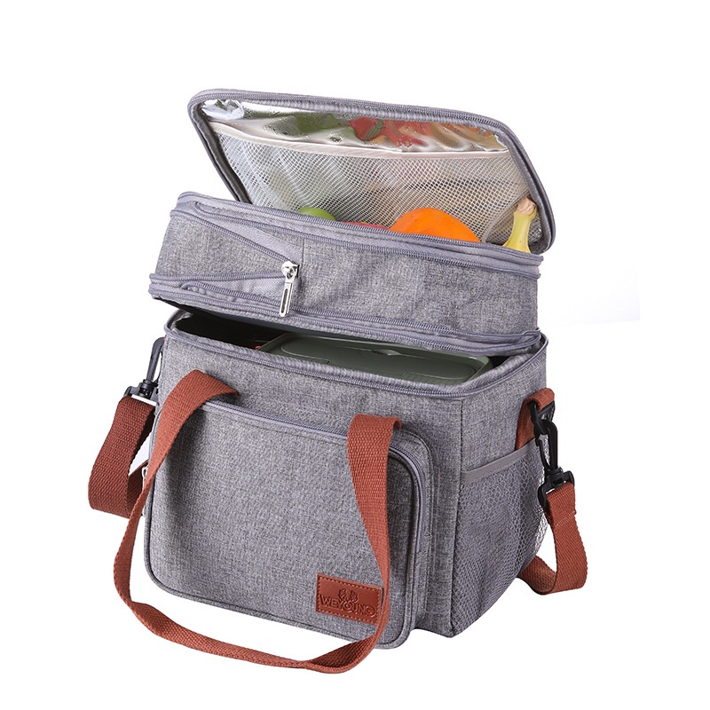 Multifunction 2 Layers Thermal Insulated Cooler Bag Food Storage Bag ...