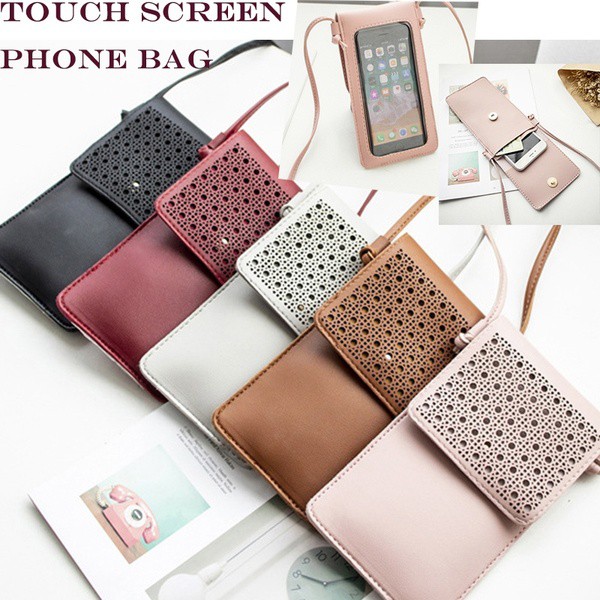Purse with window for cell phone hotsell