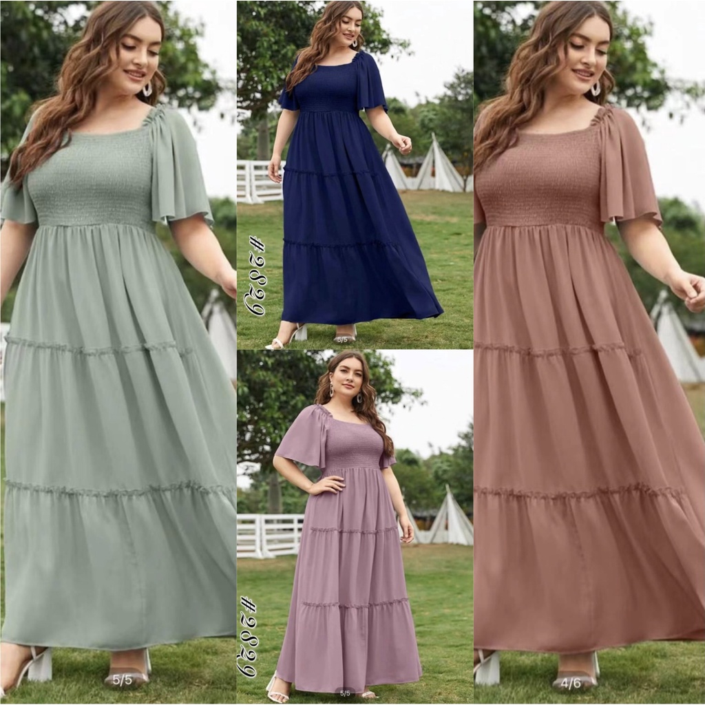 Plus size casual clearance maxi dresses with sleeves