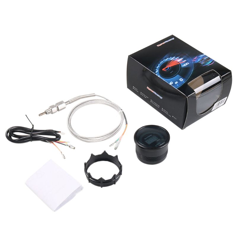 SHI Universal Car Motor 2 52mm Digital Blue LED Light Display Exhaust ...
