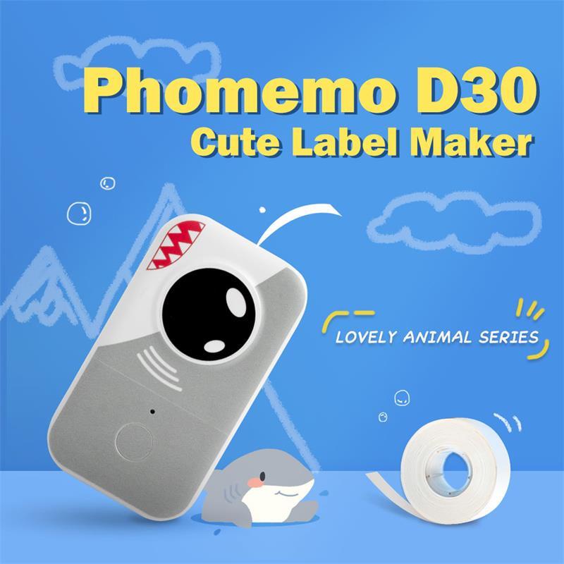 Phomemo D30 Mini Inkless Label Printer Cute Label Maker can use Continuous Stickers Thermal