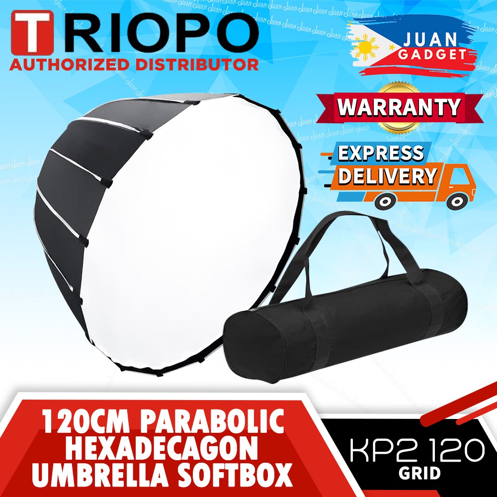 Triopo 47.2 inches / 120cm Parabolic Hexa Decagon Umbrella Soft Box for ...