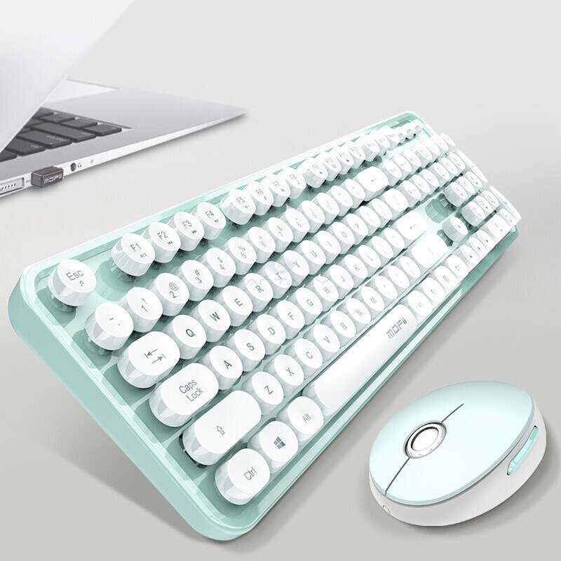 MOFII Sweet Solid Color 2.4G Wireless Keyboard and Mouse Set with ...