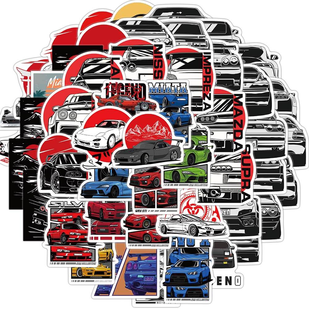 [Large sticker]50pcs JDM Japanese Model Modification Stickers for ...