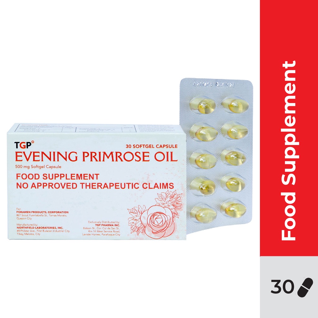 Evening Primrose Oil TGP 1 BOX (30 pcs 500mg capsules) Treatment Of