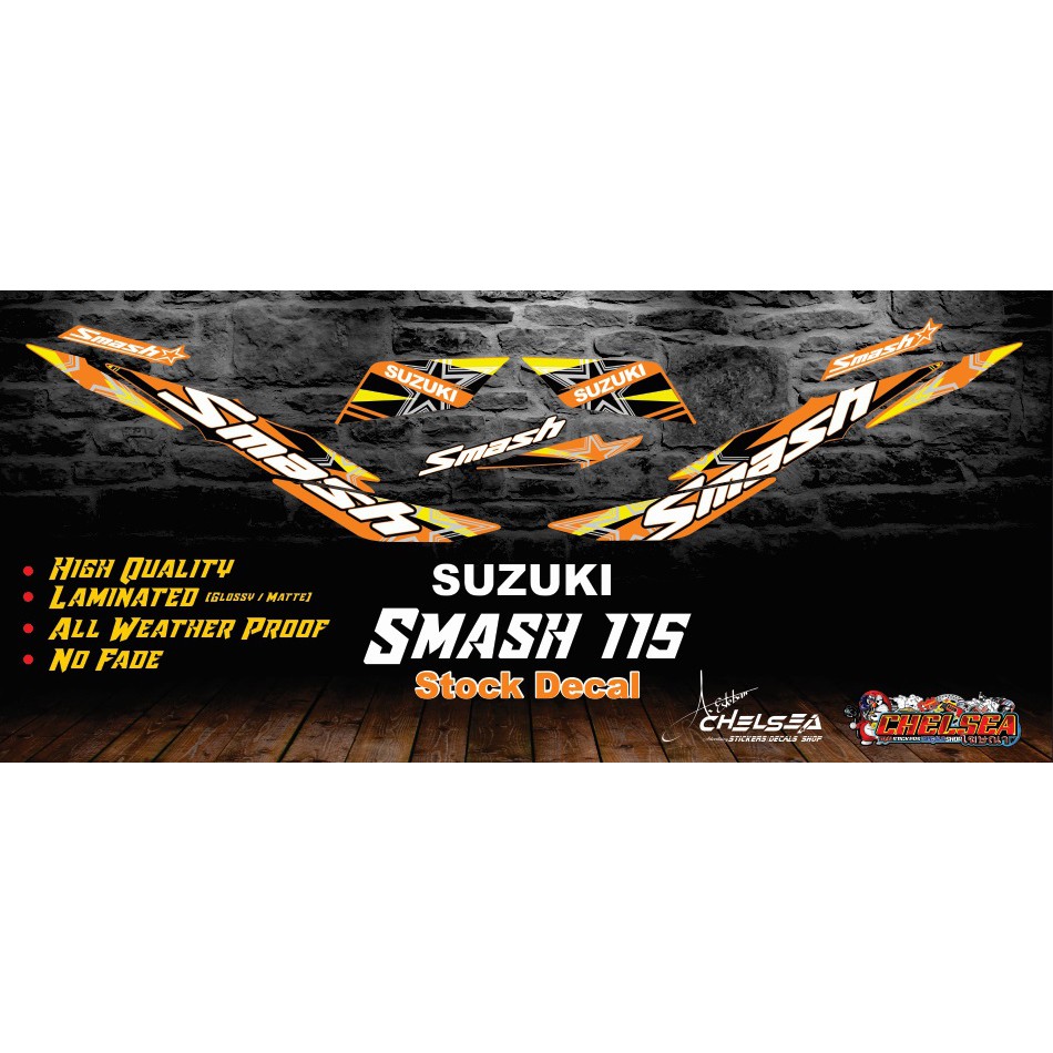 Suzuki Smash 115 Stock Decals / Stickers with freebies | Shopee Philippines