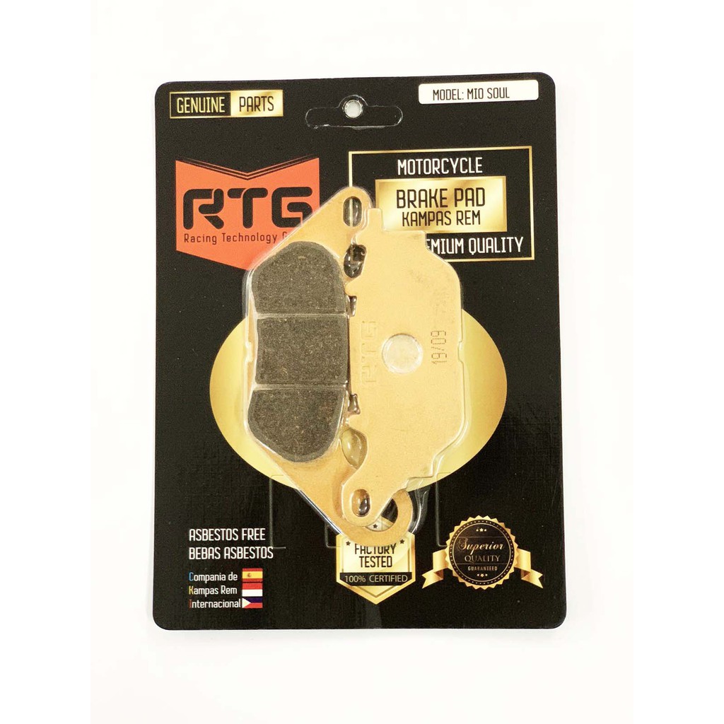 RTG BRAKE DISC PAD - MIO SOUL - High Quality and Genuine Parts | Shopee ...