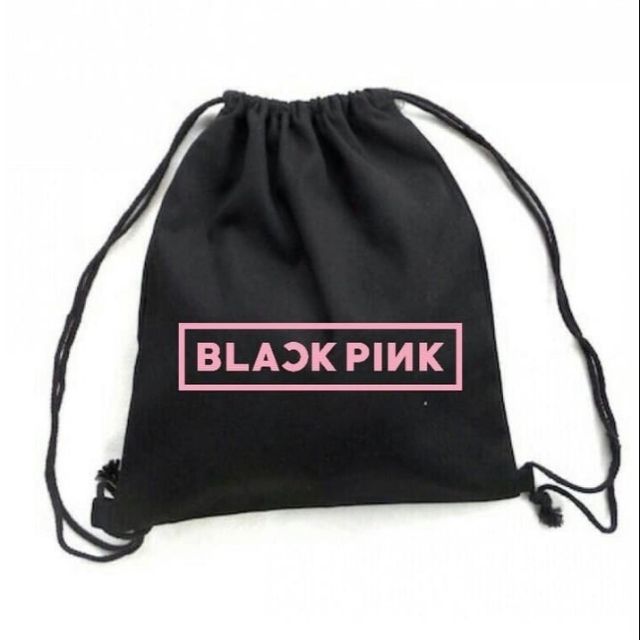 Black pink 2025 drawstring bag