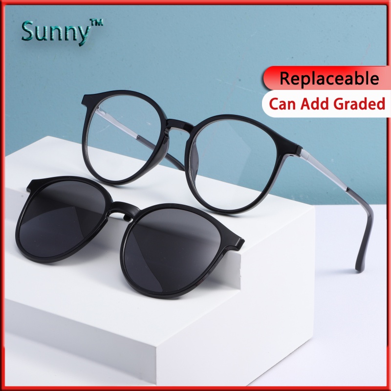 Clip On Sunglasses With/Without Graded Glasses Myopic Eyeglasses For