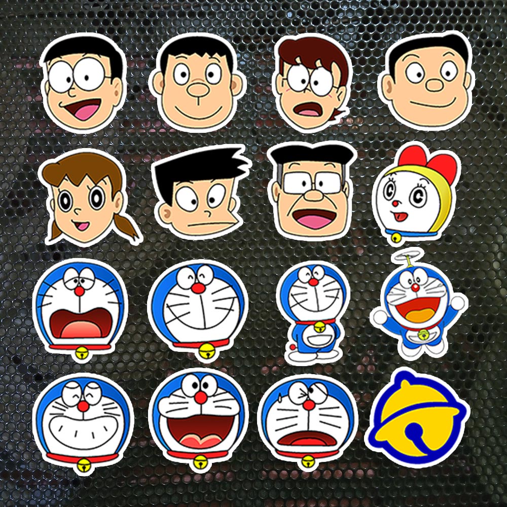 Doraemon Waterproof Vinyl Decal Sticker SET 16 pcs | Shopee Philippines