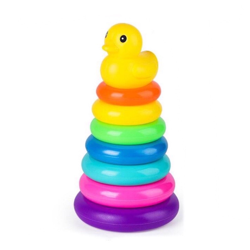 KITTY Rainbow Color Stacking Rings Tower Duck Play Tub Development Gift ...