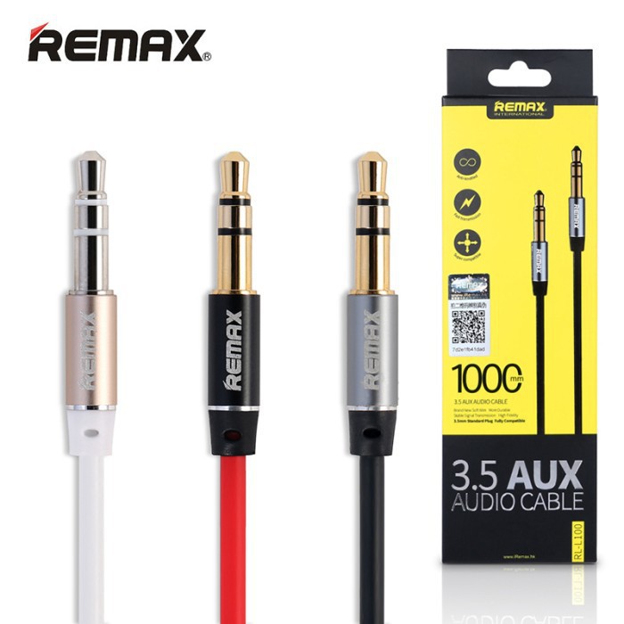 Aux CABLE 1 METER REMAX L100 AUDIO CABLE STEREO SPEAKER CABLE 3.5mm