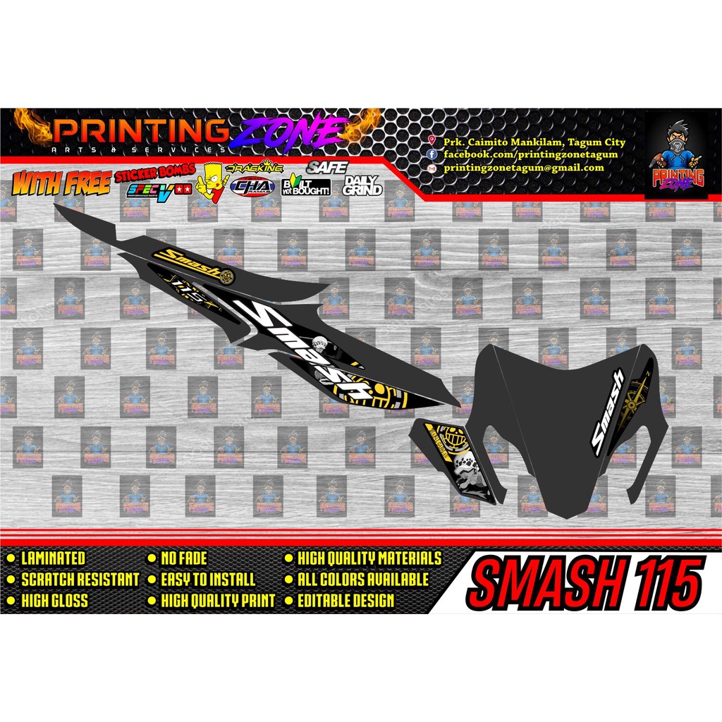 SUZUKI SMASH 115 Stock Sticker Decals ONE PIECE Edition | Shopee ...