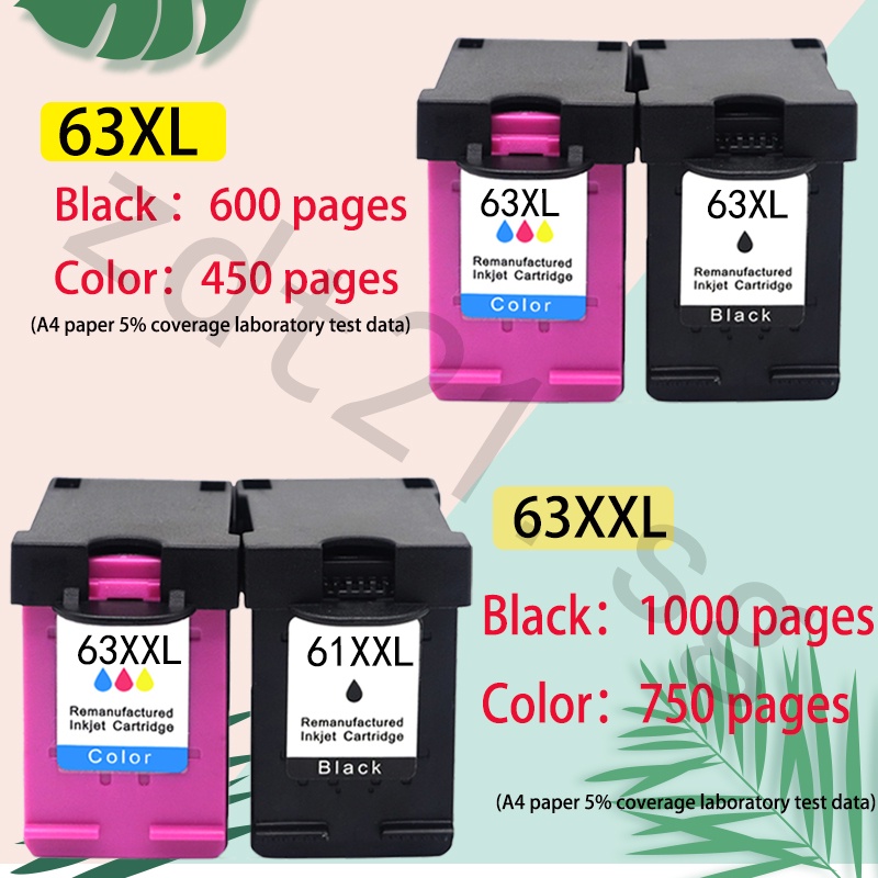 Compatible HP 63XL Ink Cartridge HP 63XL Black HP 63XL Tri-Color HP 63 ...
