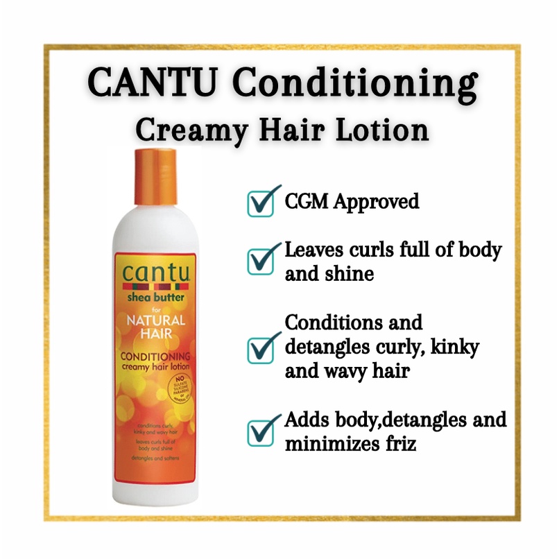 CANTU Shea Butter Conditioning Creamy Hair Lotion CGM Curly Girl