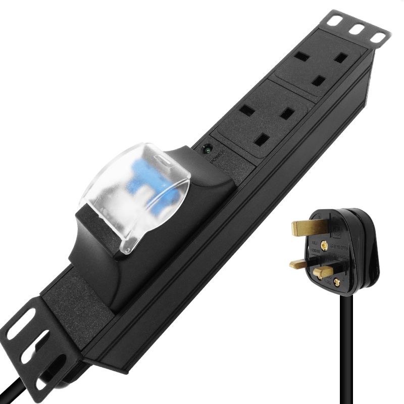PDU power strip, 2position UK socket with overload protector, 2m