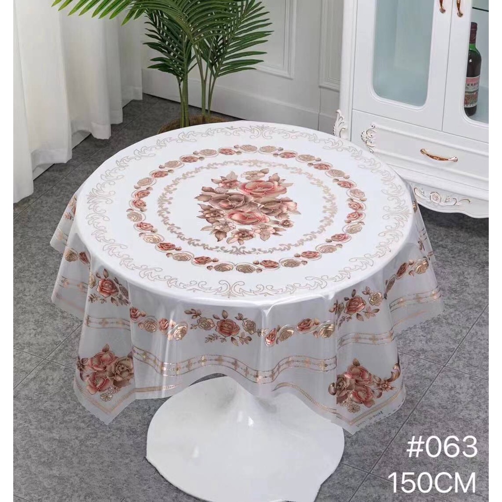 Round 150CM PVC Table Cover Thick 0.35mm Transparent Plastic ...