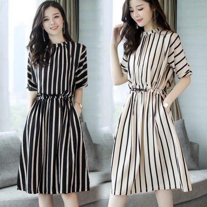 Korean striped outfit hotsell