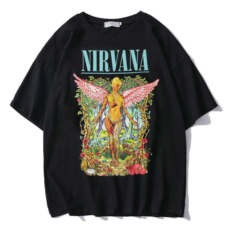 2020 NEW women clothing summer gothic Print T shirt Nirvana Women graphic  tees women Loose letter Breathable Tee Oversize tops