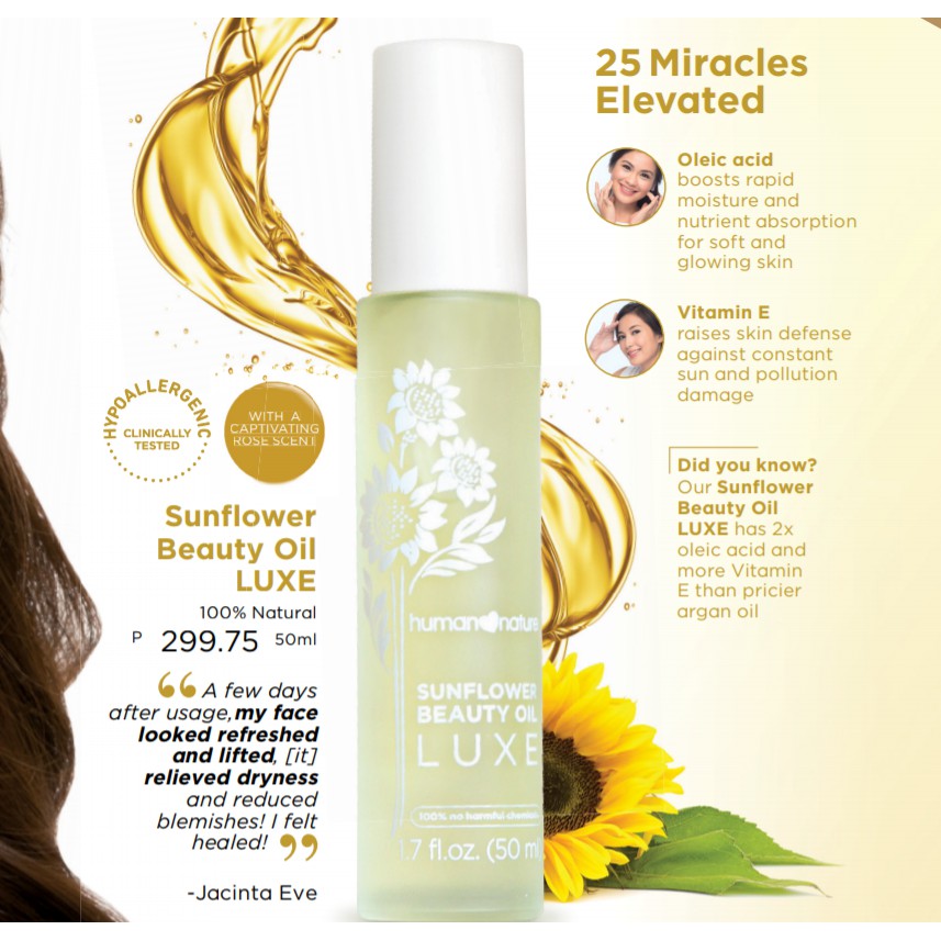 Human ️ Nature Sunflower Beauty Oil Luxe Shopee Philippines