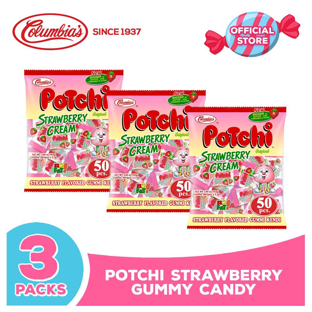 Columbia Candies Potchi Strawberry Cream Gummy Candy Bundle of 3 Shopee Philippines
