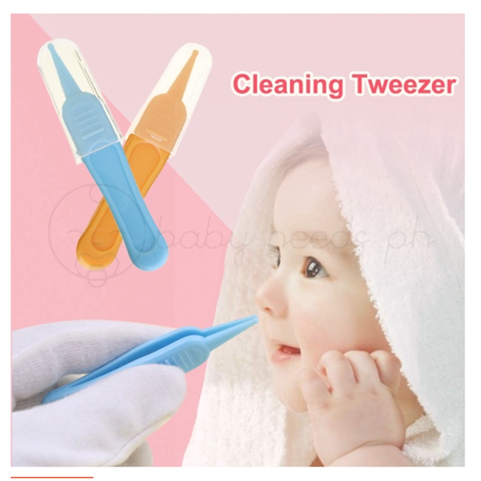 1Pc Baby Ear Nose Navel Plastic Clean Tweezer Infant Tweezers